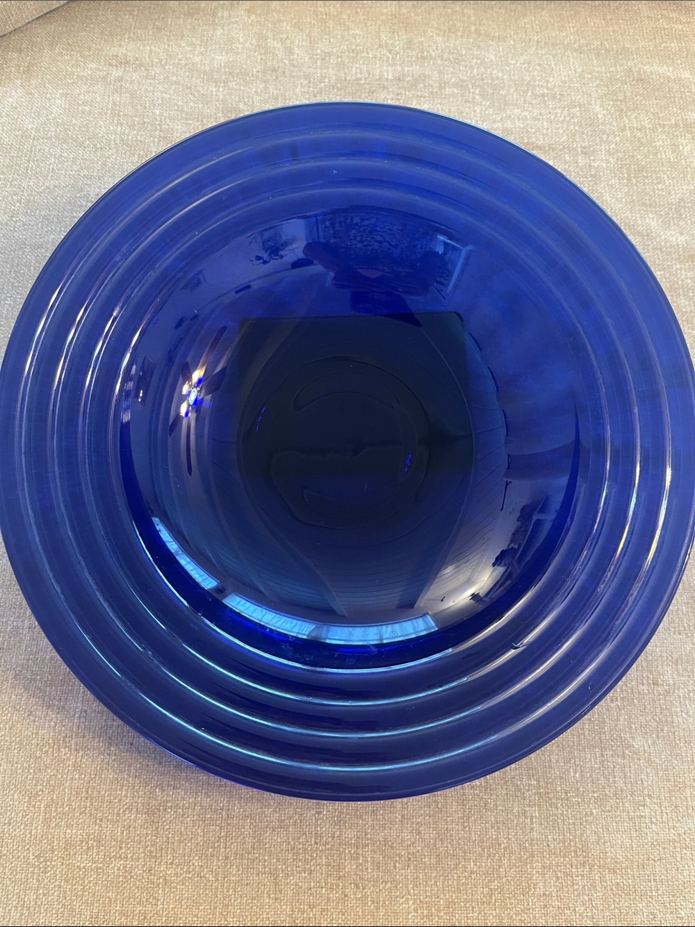 Bormioli Rocco Italy Forum Saphir Cobalt Blue Serving Bowl Centerpiece 14”D
